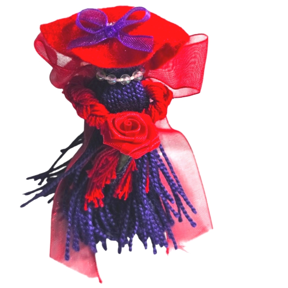 *B25864 Red Hat Lady Rag Doll Brooch/pin.